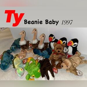 Rare Bundle of 14 Ty Beanie Babies Plush Toy Collection  1997